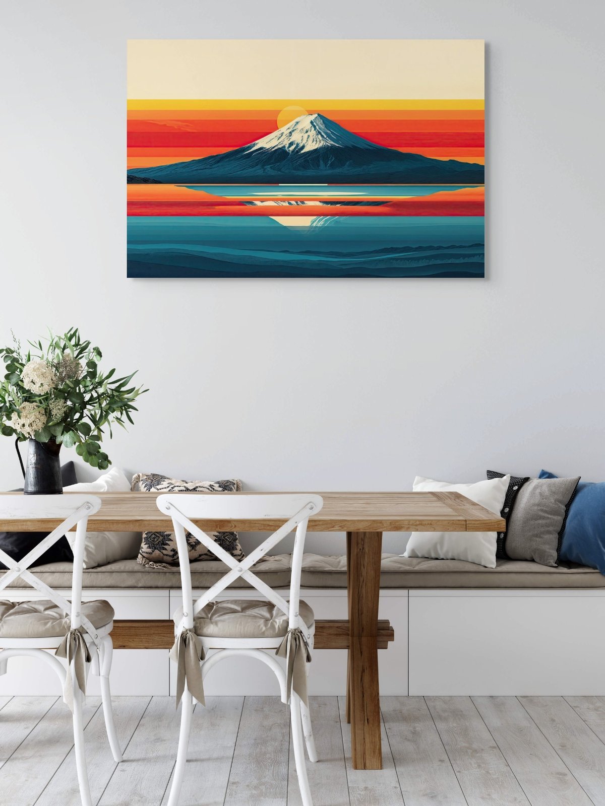 Tranquil Layers: A Sunrise Over Mount Fuji Metal print - Pixel Gallery