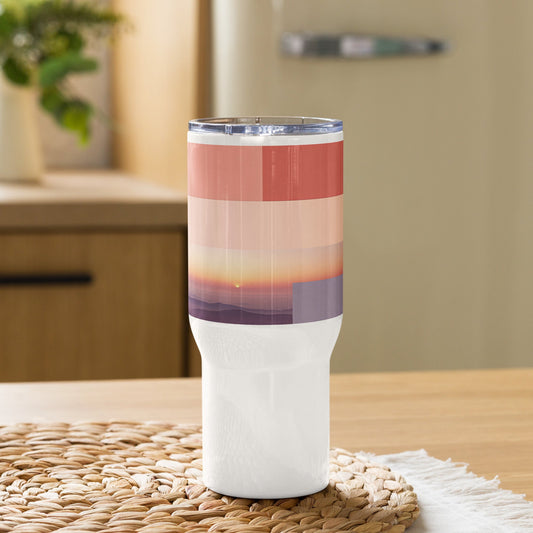 Twilight Horizon Mirage Travel mug with a handle (739 ml Capacity) - Pixel Gallery