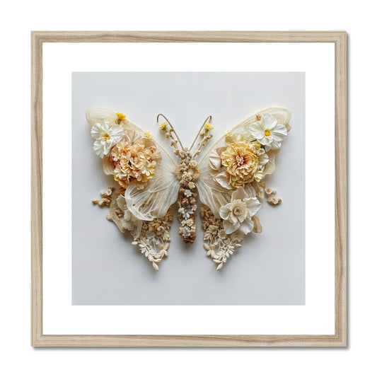 Vibrant Flower and Lace Butterfly Framed & Mounted Print - Pixel Gallery