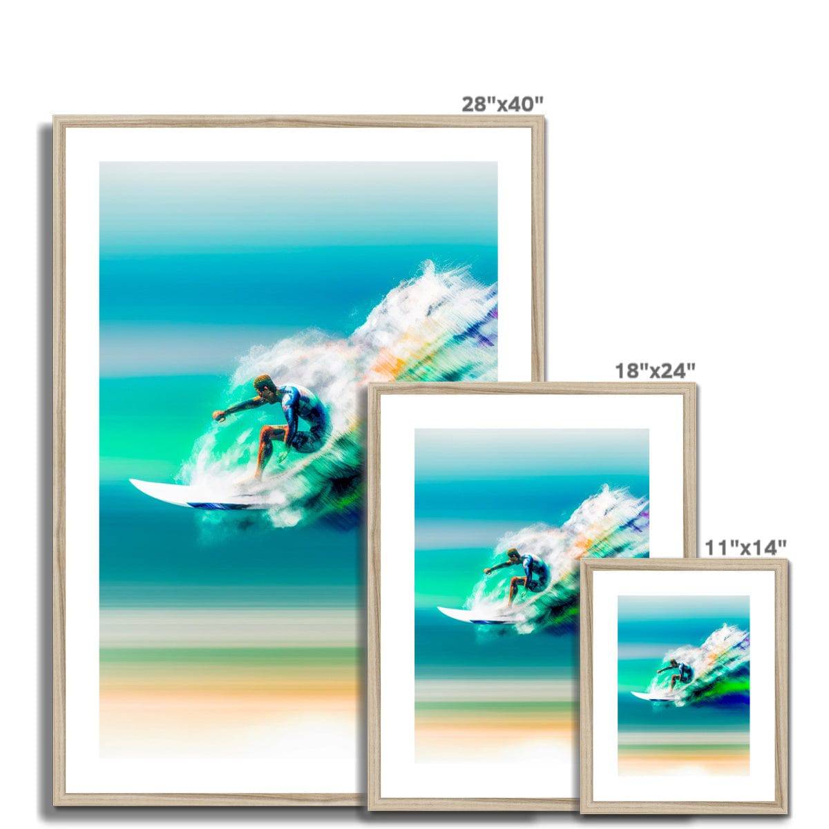 Wave Lines Framed & Mounted Print - Pixel Gallery