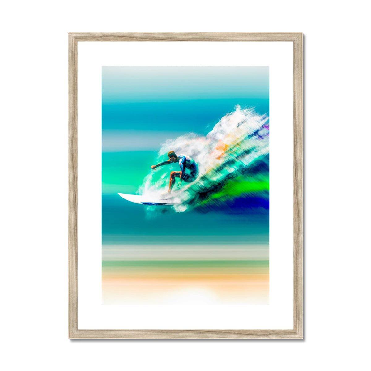 Wave Lines Framed & Mounted Print - Pixel Gallery