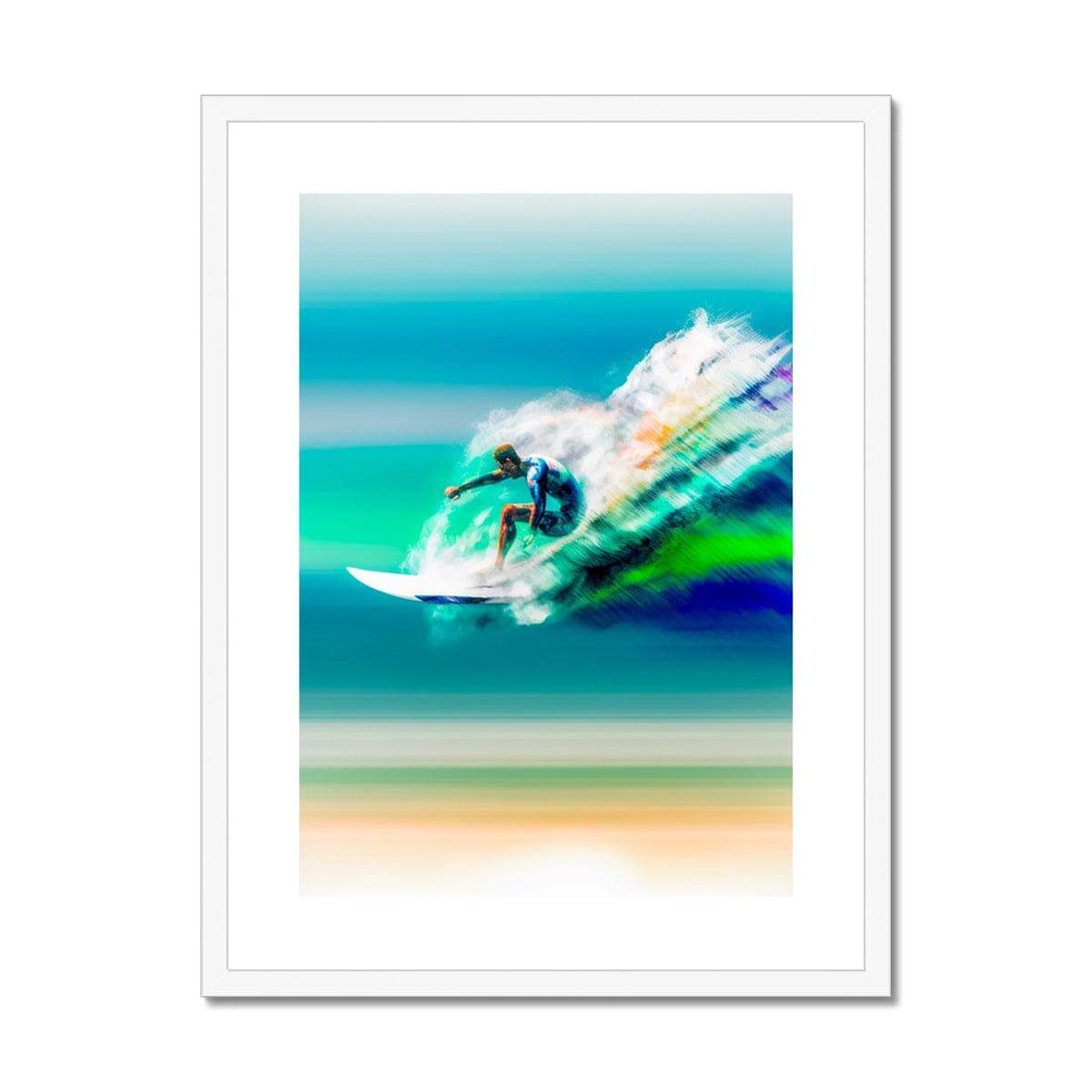 Wave Lines Framed & Mounted Print - Pixel Gallery