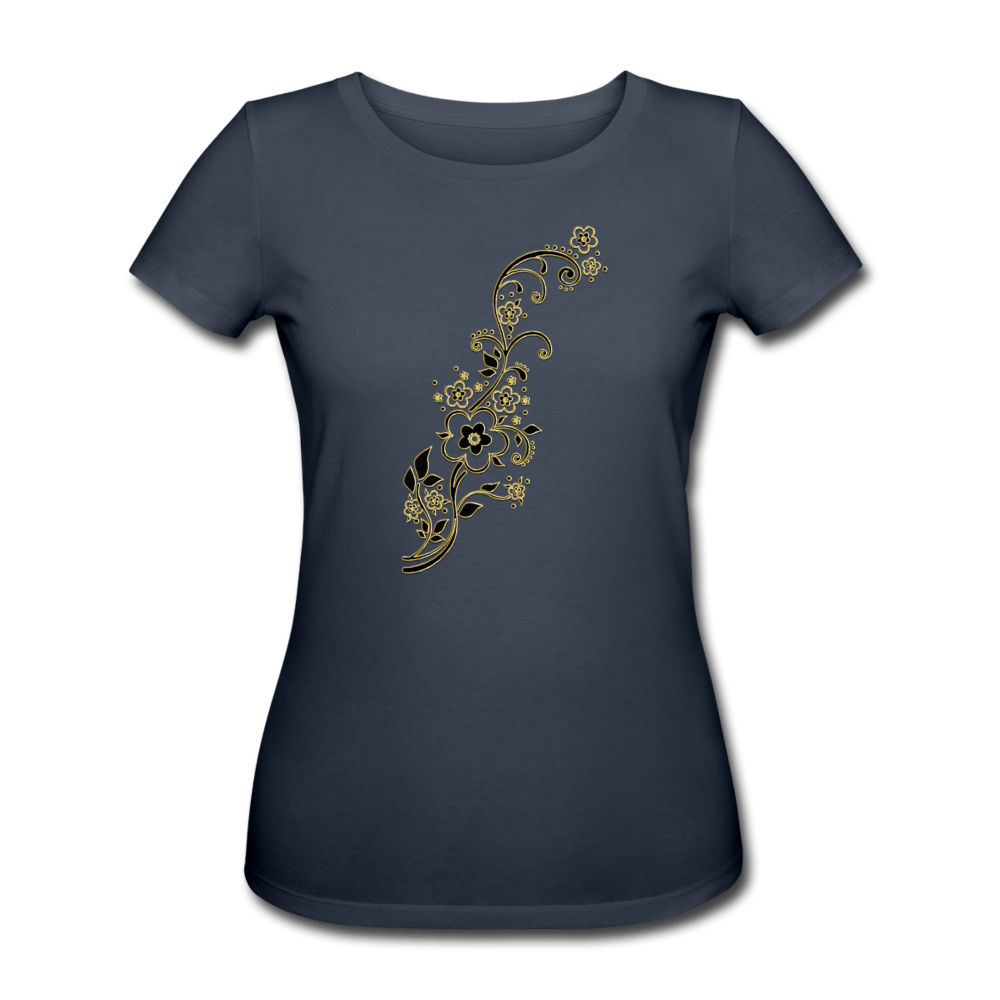 WOMEN'S BLACK & GOLD ORGANIC COTTON T-SHIRT - Pixel Gallery