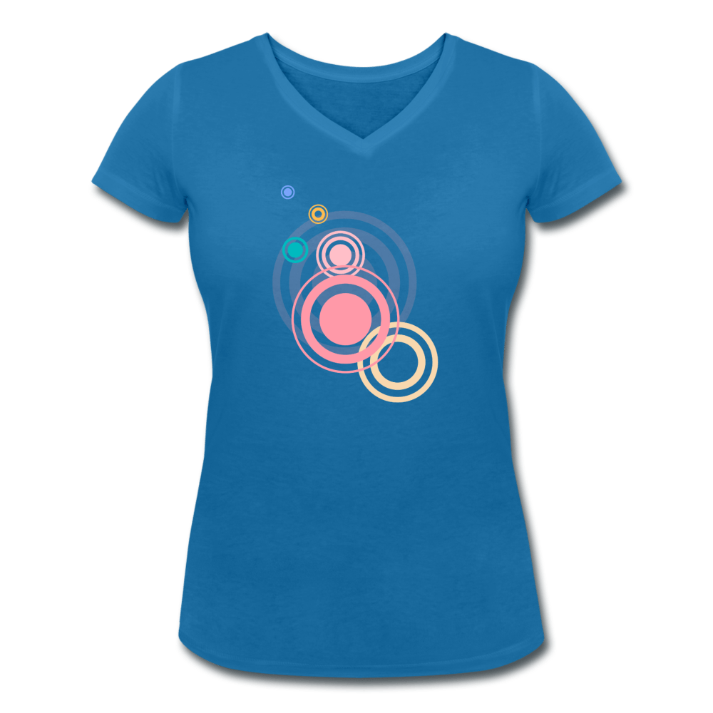 WOMENS CIRCLES ORGANIC V-NECK T-SHIRT - Pixel Gallery