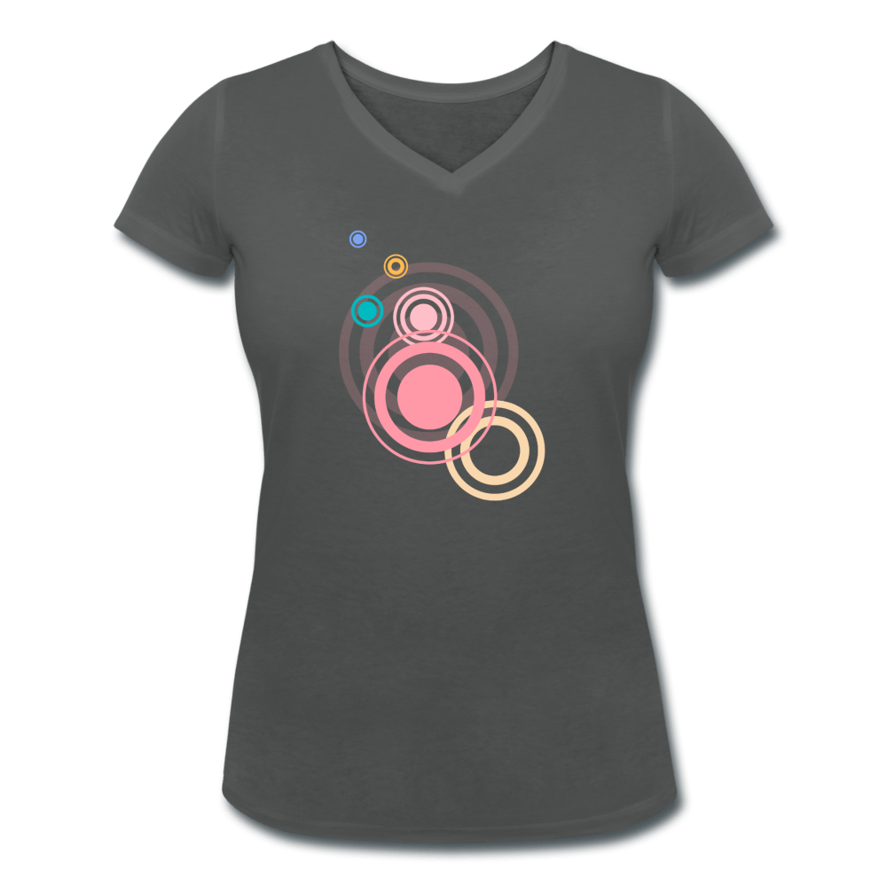 WOMENS CIRCLES ORGANIC V-NECK T-SHIRT - Pixel Gallery