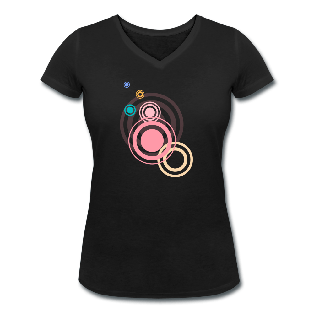 WOMENS CIRCLES ORGANIC V-NECK T-SHIRT - Pixel Gallery