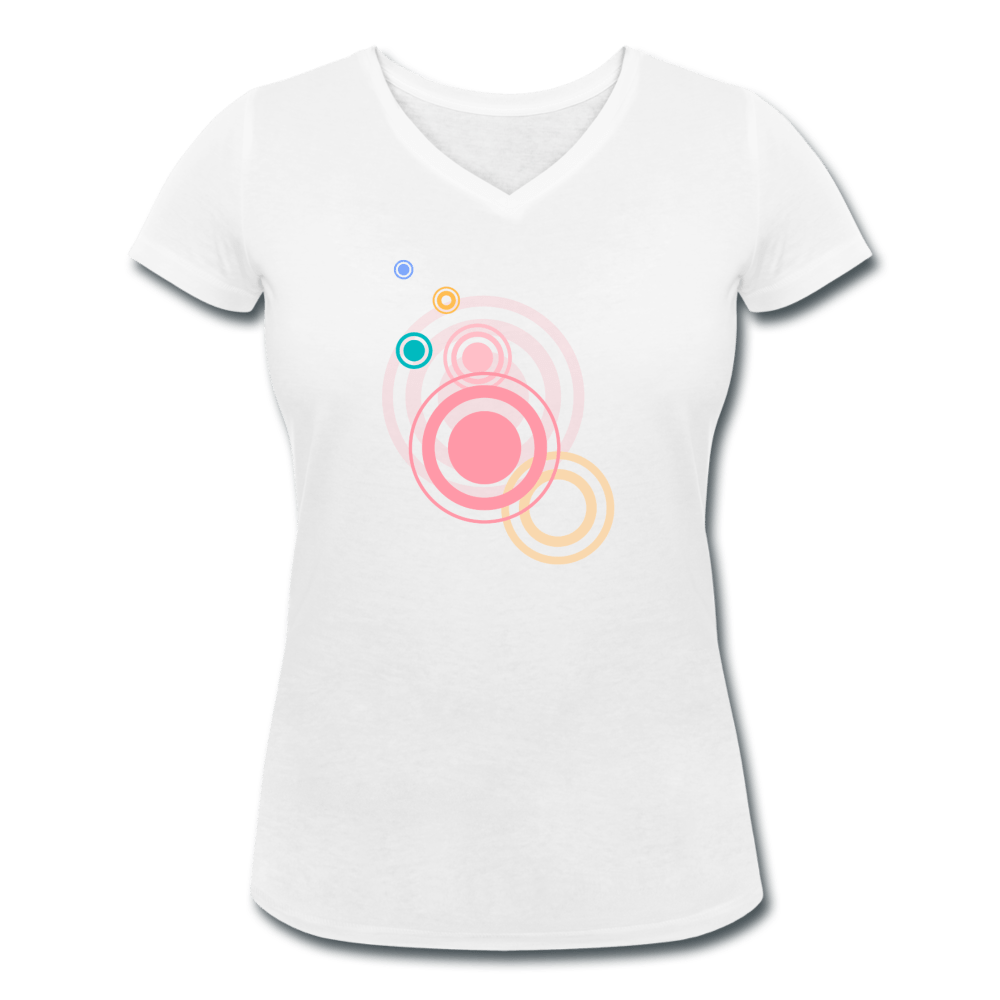 WOMENS CIRCLES ORGANIC V-NECK T-SHIRT - Pixel Gallery