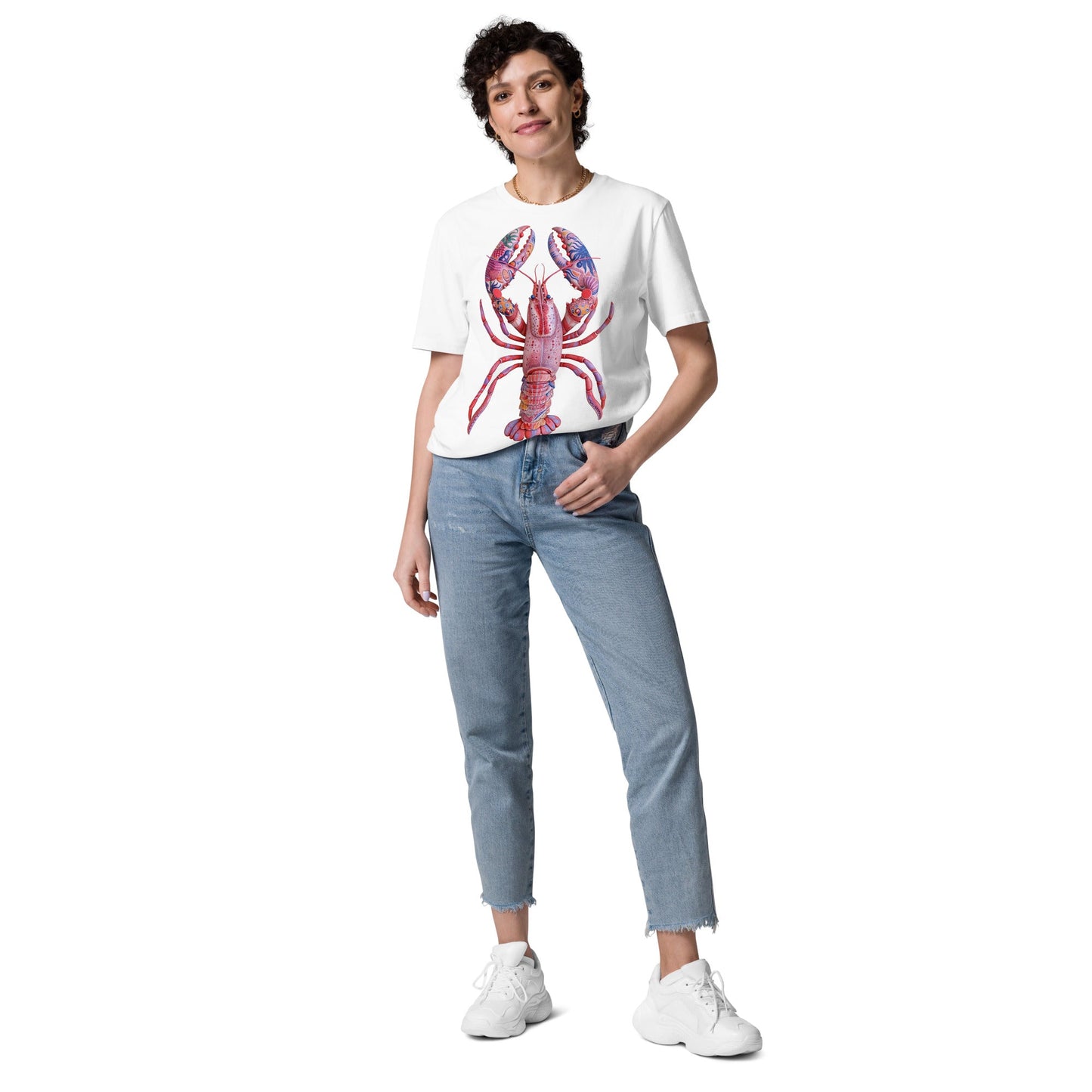 Women's EcoLuxe Lobster Organic Cotton Tee - Maine - Pixel Gallery