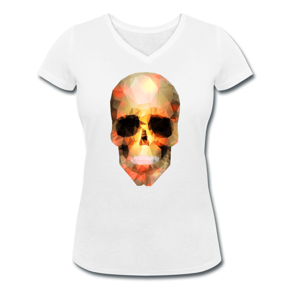 WOMENS HAPPY ORGANIC V-NECK T-SHIRT - Pixel Gallery