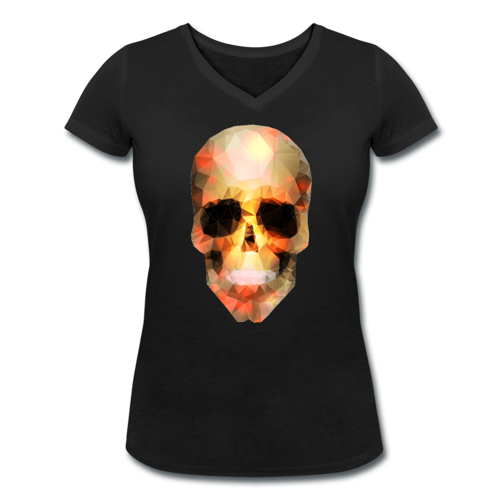 WOMENS HAPPY ORGANIC V-NECK T-SHIRT - Pixel Gallery