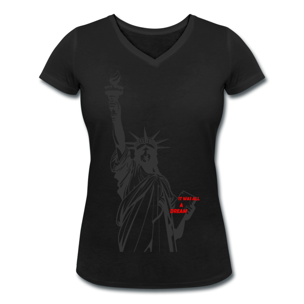WOMENS IT WAS ALL A DREAM ORGANIC V-NECK T-SHIRT - Pixel Gallery