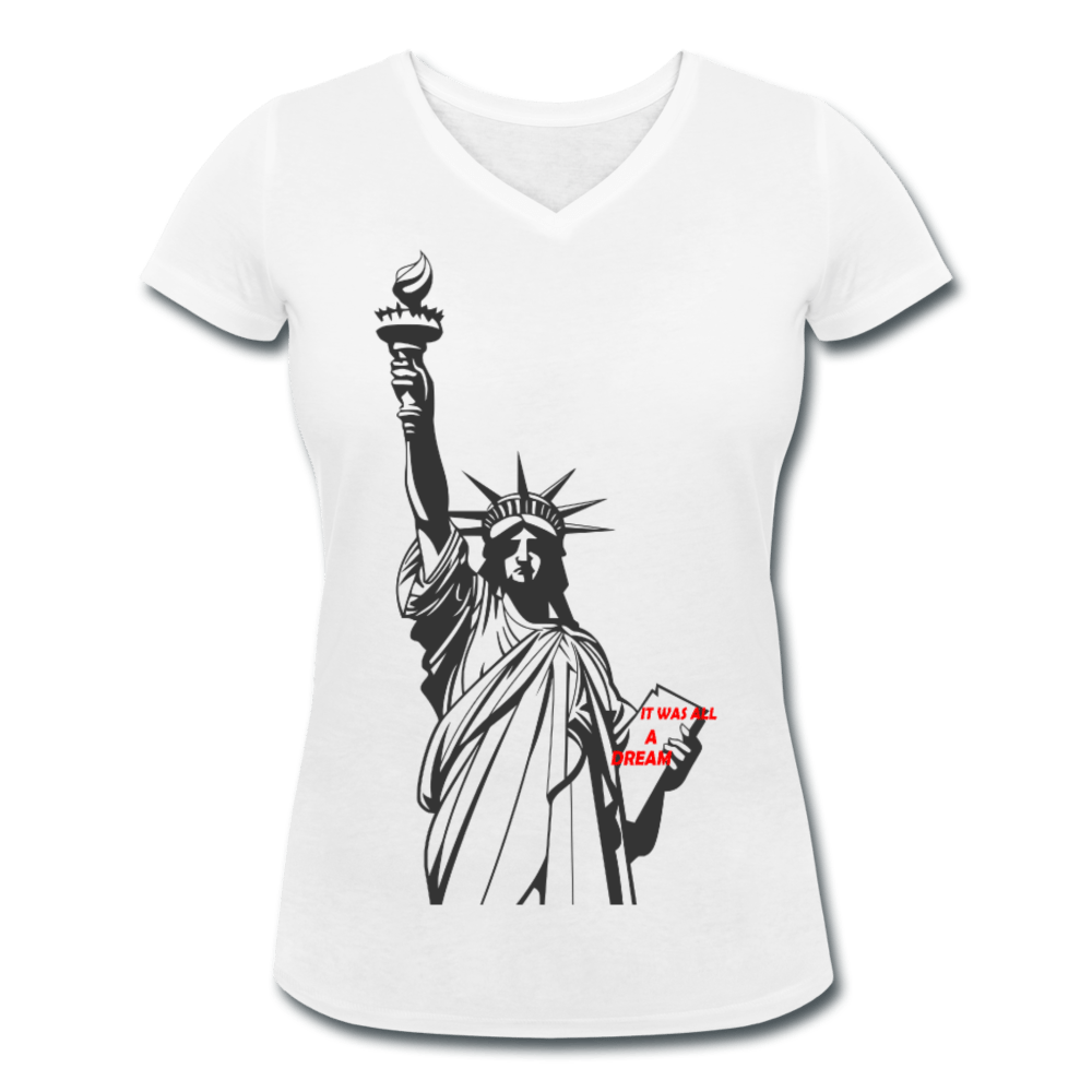 WOMENS IT WAS ALL A DREAM ORGANIC V-NECK T-SHIRT - Pixel Gallery