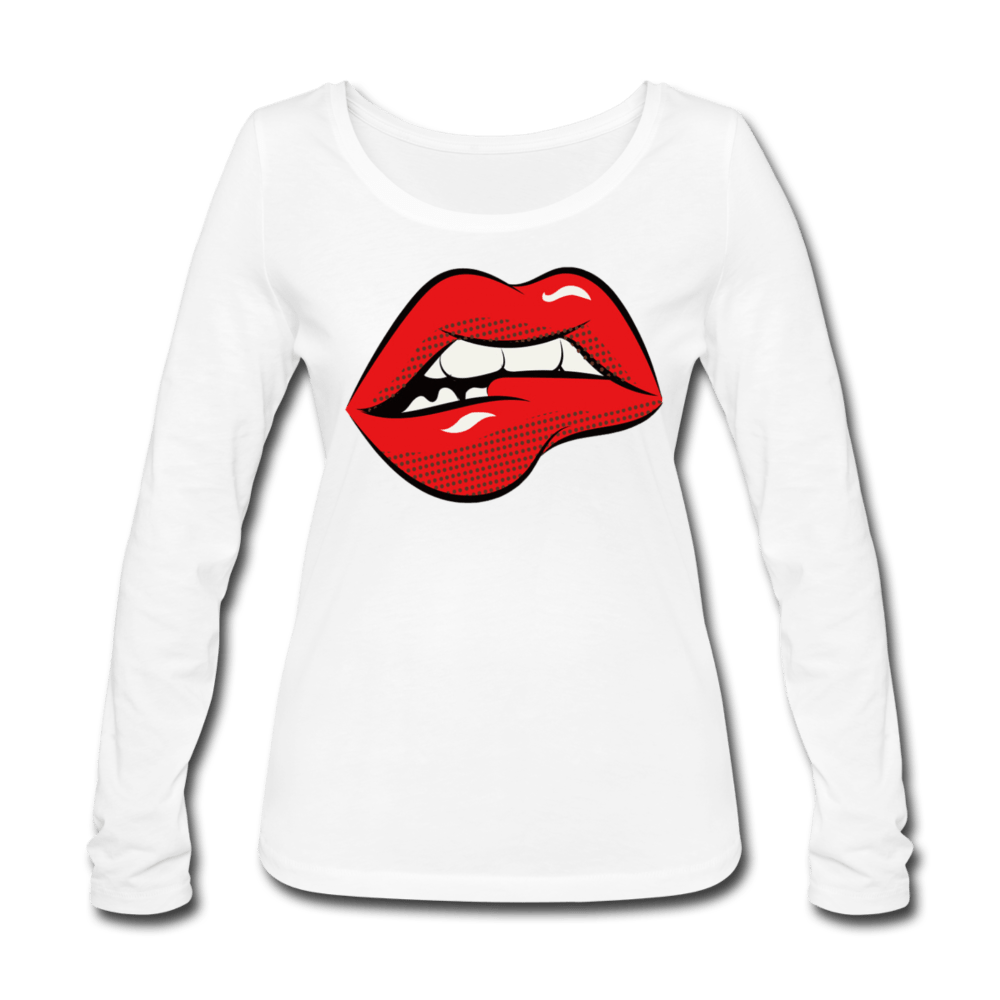 WOMEN’S KISS ORGANIC LONGSLEEVE TEE - Pixel Gallery