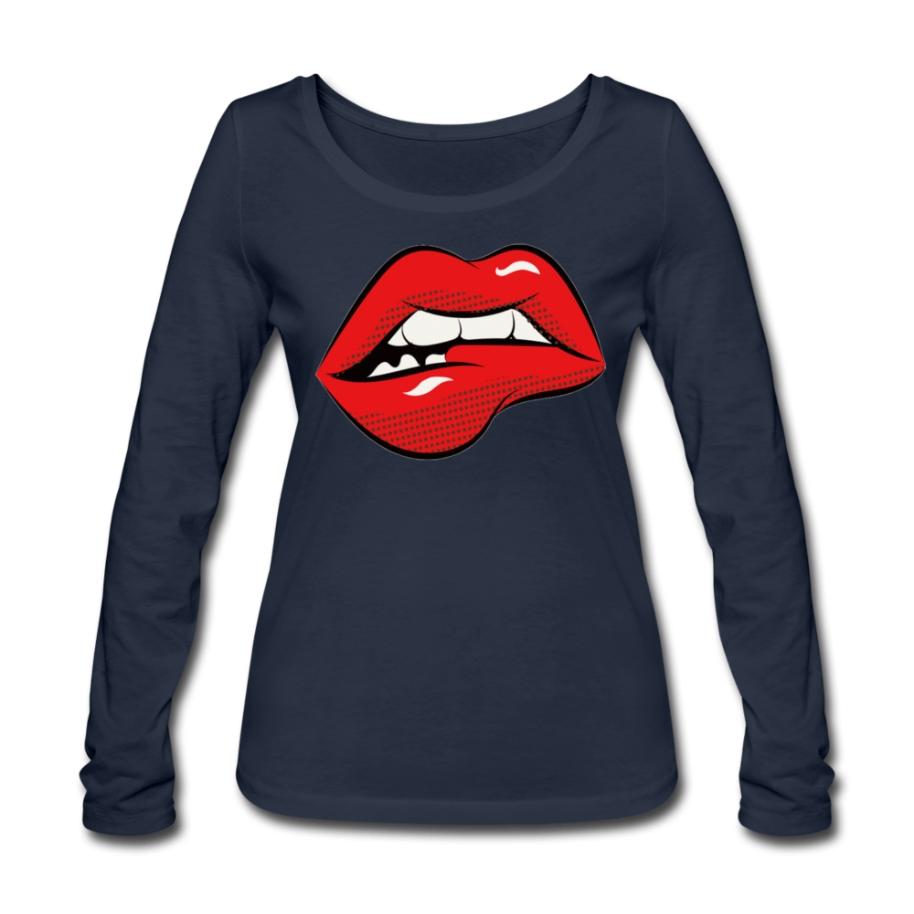 WOMEN’S KISS ORGANIC LONGSLEEVE TEE - Pixel Gallery