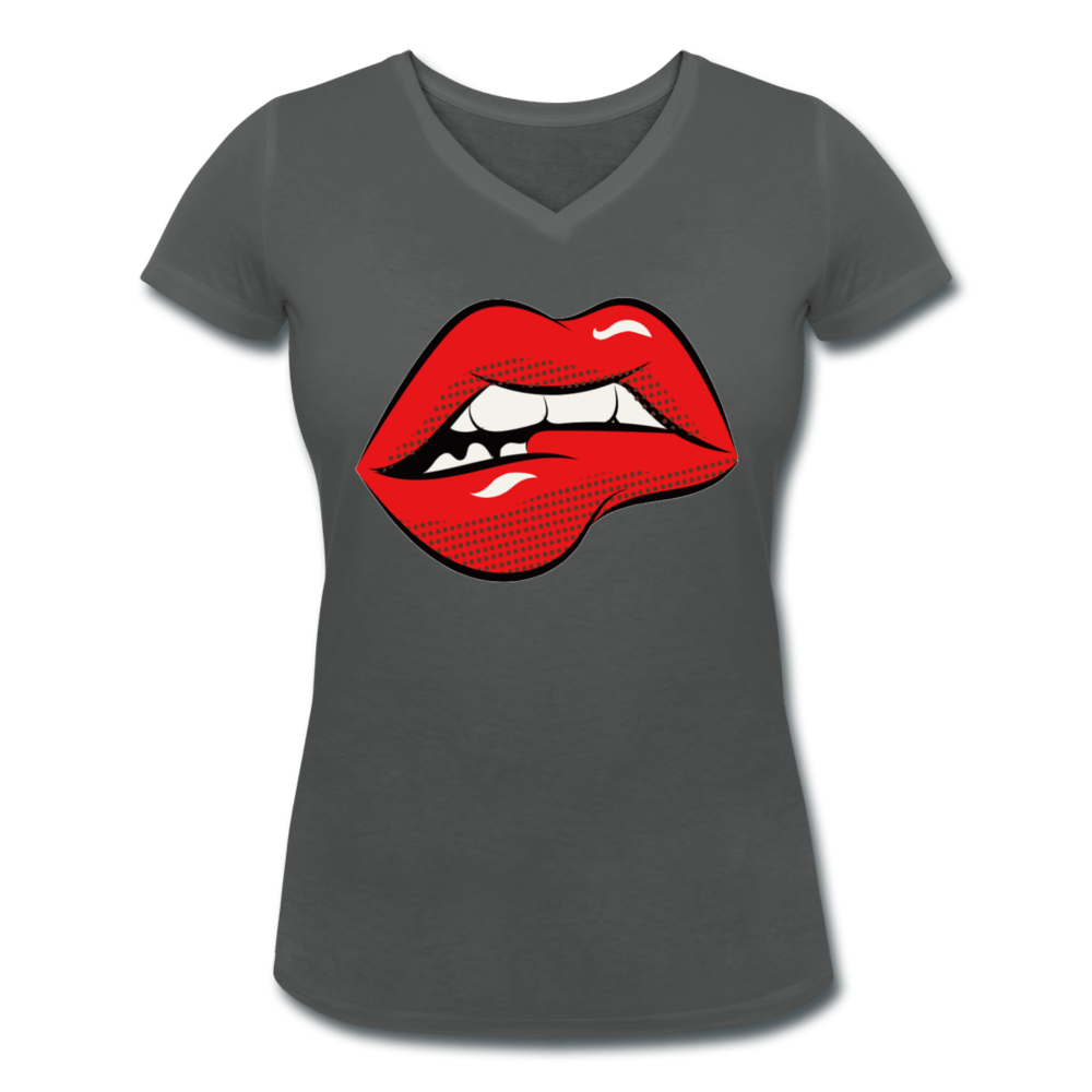 WOMENS KISS ORGANIC V-NECK T-SHIRT - Pixel Gallery