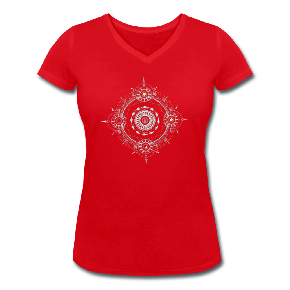 WOMENS MANDALA ORGANIC V-NECK T-SHIRT - Pixel Gallery