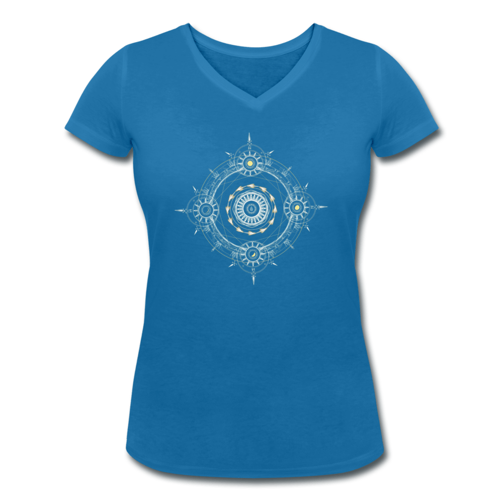 WOMENS MANDALA ORGANIC V-NECK T-SHIRT - Pixel Gallery