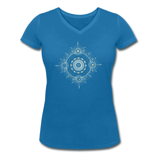 WOMENS MANDALA ORGANIC V-NECK T-SHIRT - Pixel Gallery