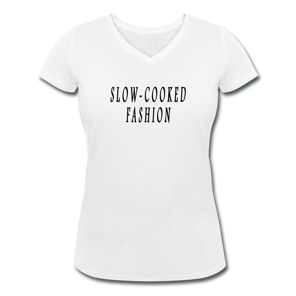WOMEN’S SLOW COOKED FASHION ORGANIC V-NECK T-SHIRT - Pixel Gallery