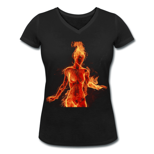 WOMENS TORCH ORGANIC V-NECK T-SHIRT - Pixel Gallery