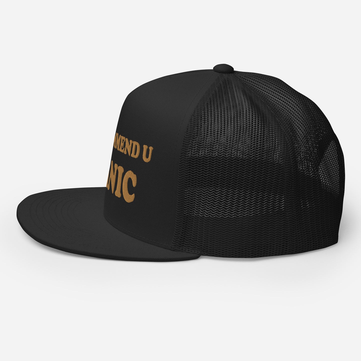 I Would Recommend You Panic Logo-Embroidered and Mesh Trucker Cap - Pixel Gallery